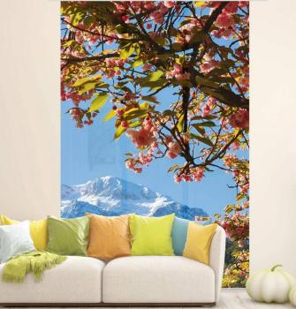 Preview: Flächenvorhang Bergblüten  3er Set, Schiebegardine, Schiebegardinen, blickdicht, Flächenvorhang blickdicht, Schiebevorhang,